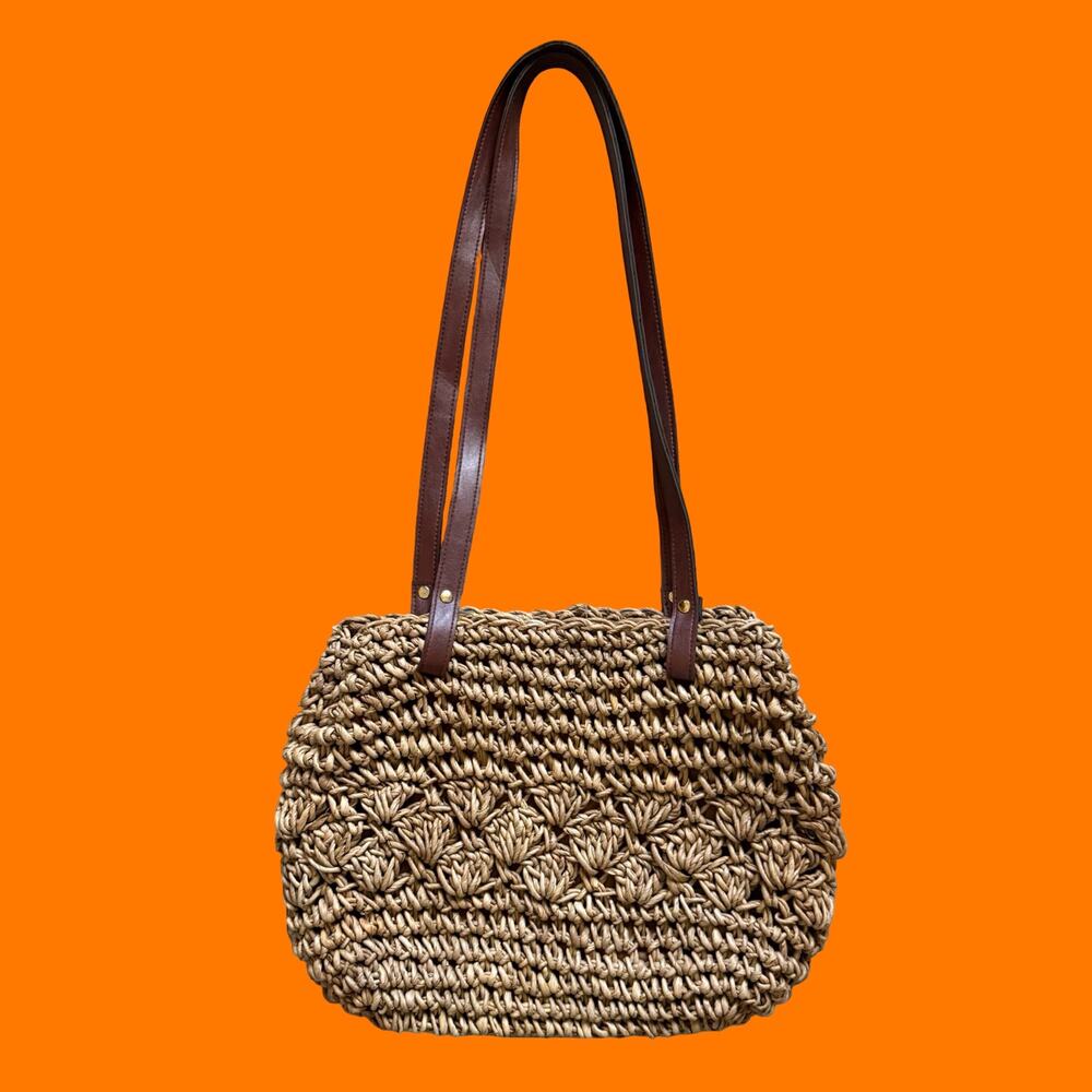 90's vintage woven straw coastal shoulder bag y2k handbag purse Jennifer Moore